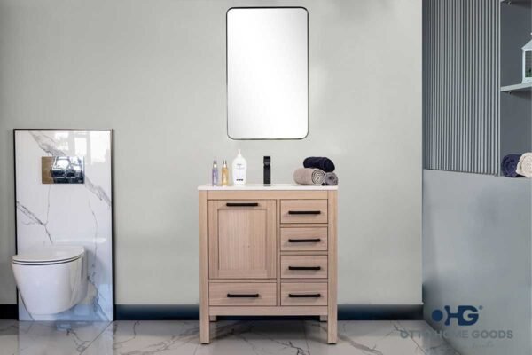 Ashley 30" Natural Oak Bathroom Cabinet