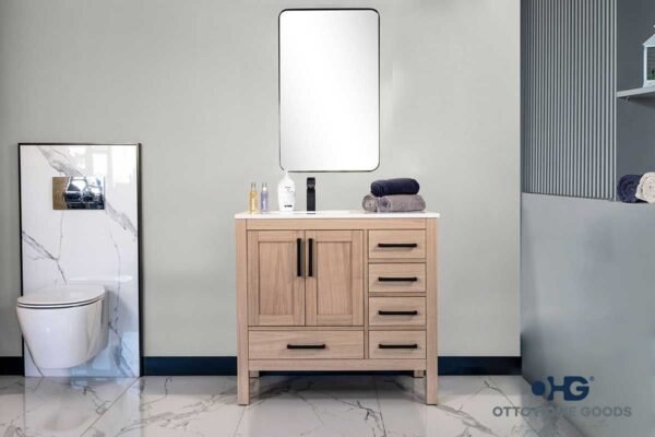 Ashley 36" Natural Oak Bathroom Cabinet