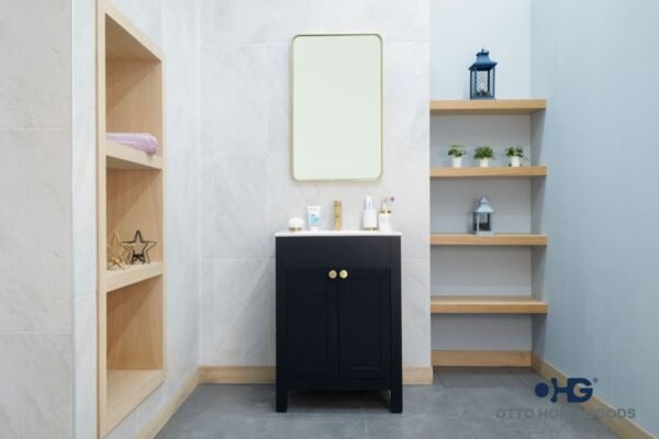 Aria Black 24" Bathroom Cabinet