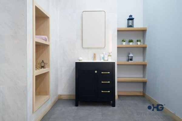 Aria Black 30" Bathroom Cabinet