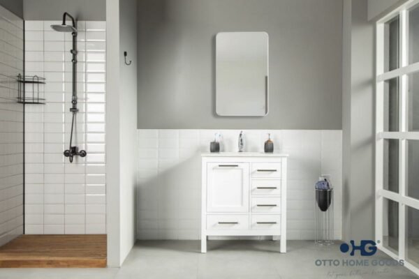 Ashley 30" White Bathroom Cabinet
