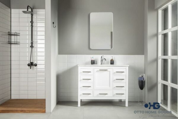 Ashley 42" White Bathroom Cabinet